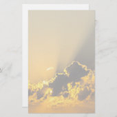 Papeterie Coucher de soleil d'or illumine un nuage (Devant / Derrière)