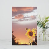 PAPETERIE COUCHER DE SOLEIL ET ROSE EN ÉTÉ (Debout devant)