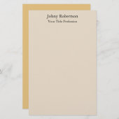 Papeterie Couleur amande Plain élégant professionnel moderne (Devant / Derrière)