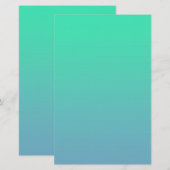 Papeterie Couleur Bleu Vert (Devant / Derrière)