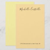 Papeterie Couleur crème beige Écriture manuscrite unique pro (Devant / Derrière)