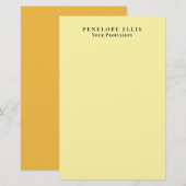 Papeterie Couleur crème Unique Original Classique Profession (Devant / Derrière)