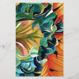 Papeterie Couleur de tournesol jaune peinture d'art original