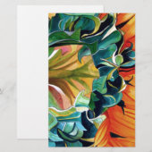 Papeterie Couleur de tournesol jaune peinture d'art original (Devant / Derrière)