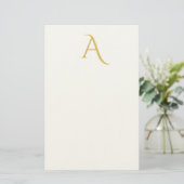 Papeterie Couleur Or Monogramme Initial Professionnel Blanc (Debout devant)