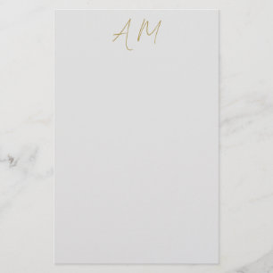 Papeterie Couleur Or Monogramme Initiales Calligraphie Pro