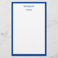 Couleur personnalisée Bleu Bordure liste d'épiceri