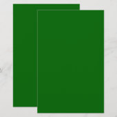 Papeterie Couleur solide verte de Noël (Devant / Derrière)