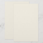 Papeterie Couleur unie blanc crémeux (Devant / Derrière)