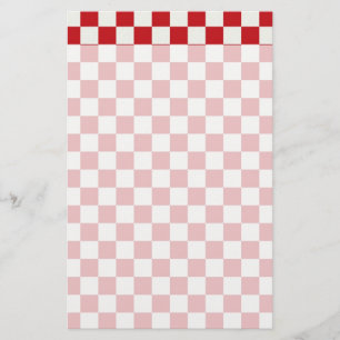 Papeterie Couleurs Checkered rouges et blanches de BBQ de