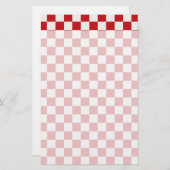 Papeterie Couleurs Checkered rouges et blanches de BBQ de (Devant / Derrière)