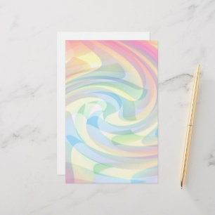 Papeterie Couleurs douces Pastel Swirl Jaune Rose Bleu Abstr