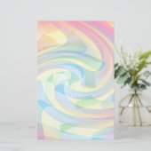 Papeterie Couleurs douces Pastel Swirl Jaune Rose Bleu Abstr (Debout devant)