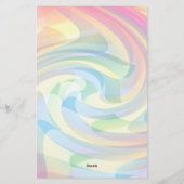 Papeterie Couleurs douces Pastel Swirl Jaune Rose Bleu Abstr (Dos)