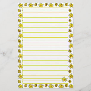 Papeterie Coupe-beurre jaune Aquarelle Fleurs peintes Linked