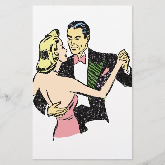 Papeterie couple de danses vintages (Devant)
