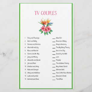 Papeterie Couple TV Correspondant à une Baby Shower Tropical