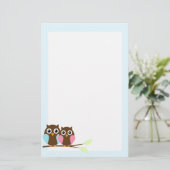 Papeterie Couples de hibou sur une branche (Debout devant)