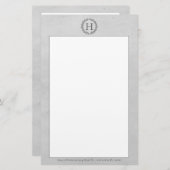 Papeterie Couronne de monogramme gris (Devant / Derrière)
