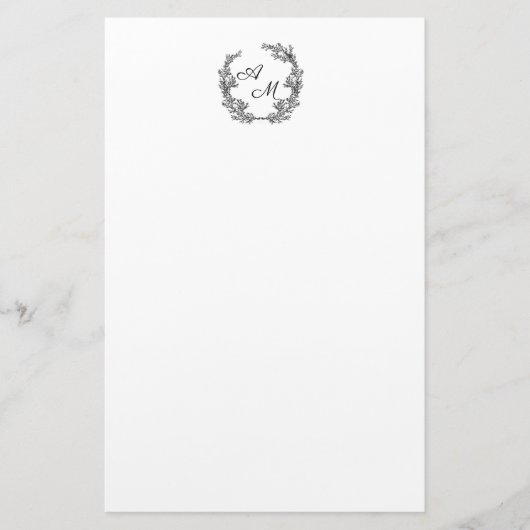 Papeterie Couronne de monogramme personnalisable élégant (Devant)