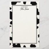 Papeterie Cow Print Pattern Black and White Personalized (Devant)