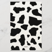 Papeterie Cow Print Pattern Black and White Personalized (Dos)