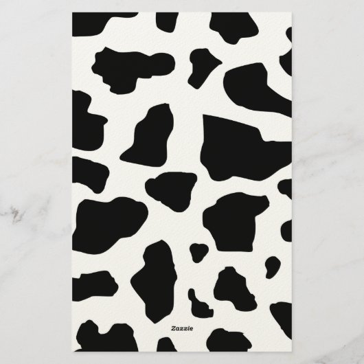 Papeterie Cow Print Pattern Black and White Personalized (Dos)