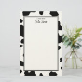 Papeterie Cow Print Pattern Black and White Personalized (Debout devant)