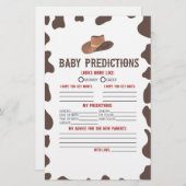Papeterie Cowboy Rodeo Baby shower Prédictions Activité (Devant / Derrière)