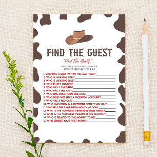Papeterie Cowboy Rodeo Trouvez Le Jeu Du Baby shower Invité