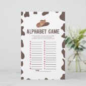 Papeterie Cowboy Rodeo Western Alphabet Baby shower Jeu (Debout devant)