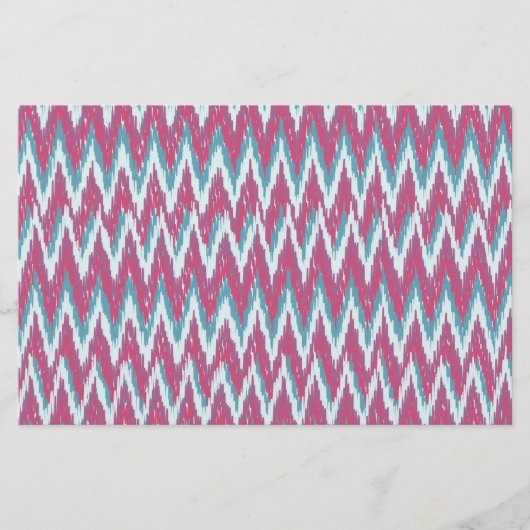 Papeterie Cranberry et Turquoise Motif iKat ZigZag (Devant)