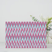 Papeterie Cranberry et Turquoise Motif iKat ZigZag (Debout devant)