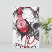 Papeterie Crâne avec conception casque (Debout devant)