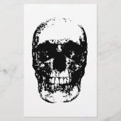 Papeterie Crâne d'art pop noir et blanc (Devant)