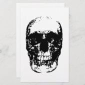 Papeterie Crâne d'art pop noir et blanc (Devant / Derrière)
