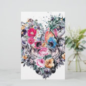 Papeterie Crâne de Saint-Valentin avec des coeurs (Debout devant)