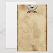 Papeterie Crâne déplaisant de pirate et lunettes croisées (Devant / Derrière)