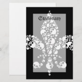 Papeterie Crâne Fleur de Lis (Devant / Derrière)