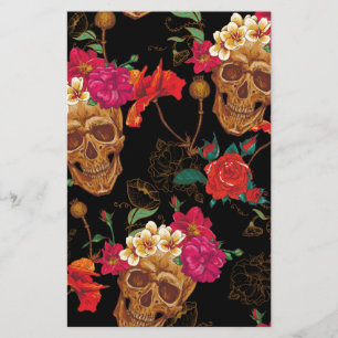 Papeterie crâne floral