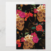 Papeterie crâne floral (Devant / Derrière)