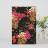 Papeterie crâne floral (Debout devant)