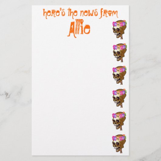 Papeterie Crâne frais personnalisé (Devant)