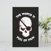 Papeterie Crâne Halloween noir foncé (Debout devant)