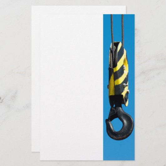 Papeterie Crane hook with yellow and black stripes hang (Devant / Derrière)