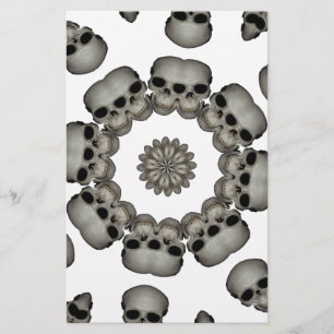 Papeterie Crâne Humain Effrayant Mandala