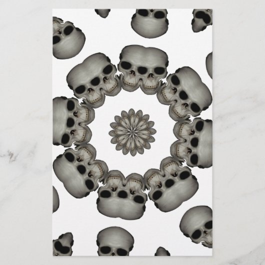 Papeterie Crâne Humain Effrayant Mandala (Devant)