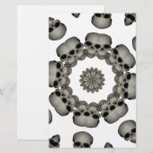 Papeterie Crâne Humain Effrayant Mandala (Devant / Derrière)