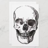 Papeterie Crâne noir et blanc (Devant / Derrière)