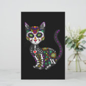 Papeterie Crâne sucre Chat mexicain Halloween Jour De La Mor (Debout devant)